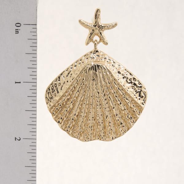STARFISH SEASHELL METAL DANGLE EARRING