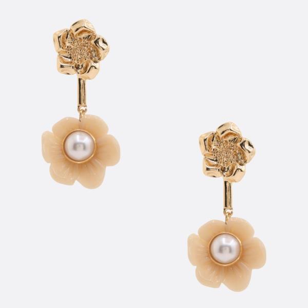 DOUBLE FLOWER DANGLE EARRING