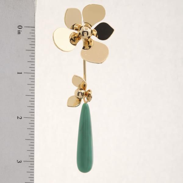 FLOWER LONG TEARDROP DANGLE EARRING