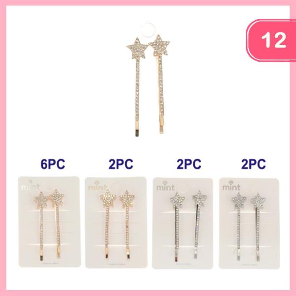 RHINESTONE STAR HAIR PIN (12 UNITS)