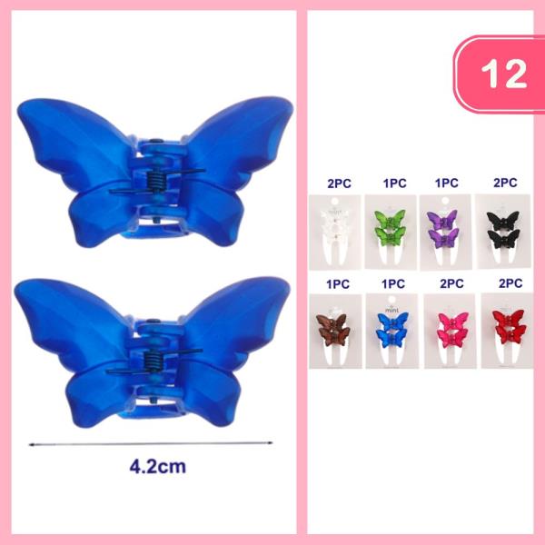 BUTTERFLY HAIR CLAW CLIP (12 UNITS)