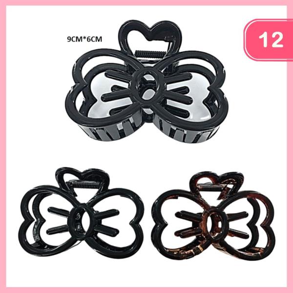 BOW HAIR CLAW CLIP (12 UNITS)