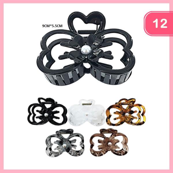 BOW HAIR CLAW CLIP (12 UNITS)