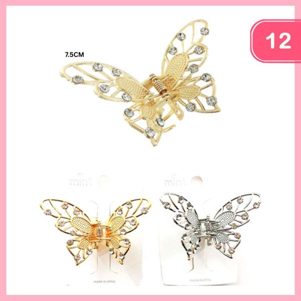 RHINESTONE HAIR CLAW CLIP (12 UNITS)