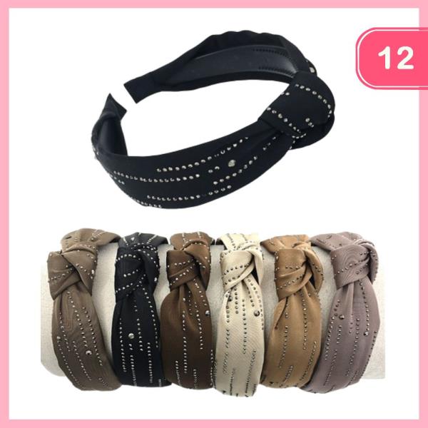 RHINESTONE KNOT HEADBAND (12 UNITS)
