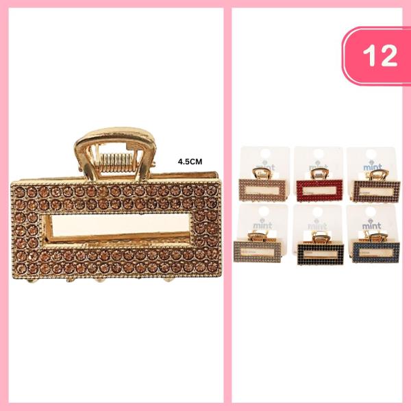 RHINESTONE HAIR CLAW CLIP (12 UNITS)