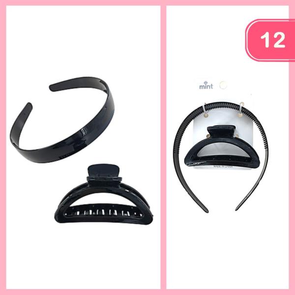 HEADBAND HAIR CLIP SET (12 UNITS)