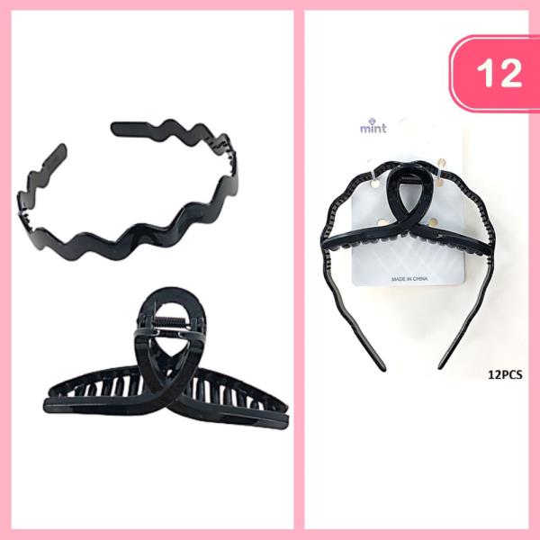 HEADBAND HAIR CLIP SET (12 UNITS)