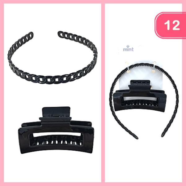HEADBAND HAIR CLIP SET (12 UNITS)