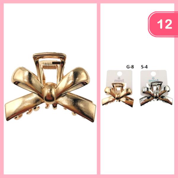 METAL BOW HAIR CLAW CLIP (12 UNITS)
