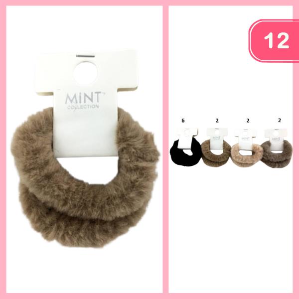 FURRY HAIR SCRUNCHIE (12 UNITS)