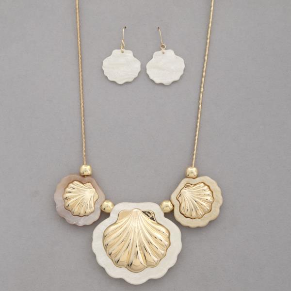 SEASHELL LINK BALL BEAD NECKLACE