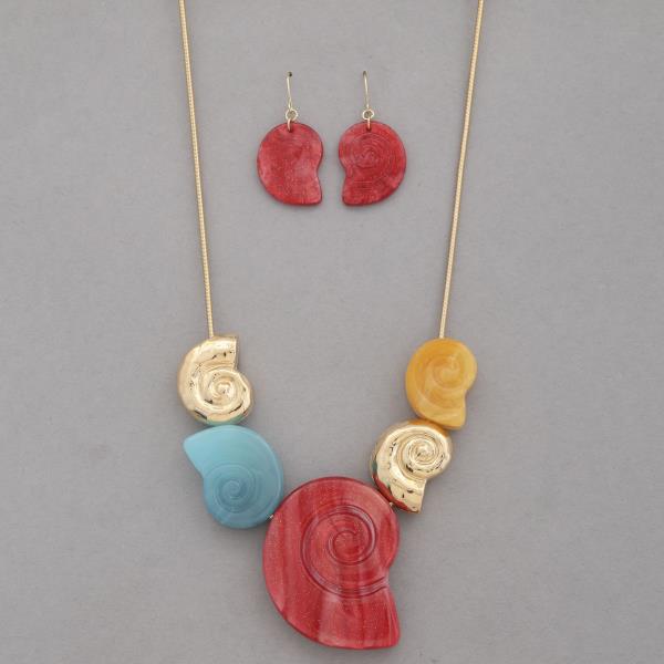 ACETATE SEALIFE LINK NECKLACE
