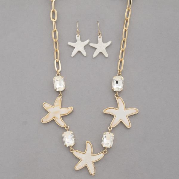 STARFISH CRYSTAL LINK NECKLACE