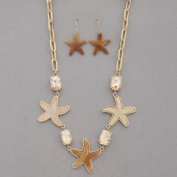 STARFISH CRYSTAL LINK NECKLACE