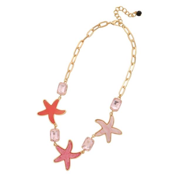 STARFISH CRYSTAL LINK NECKLACE