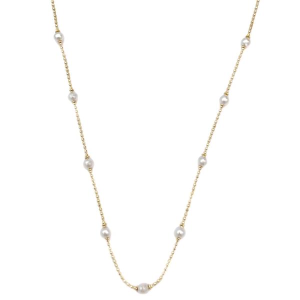 PEARL BEAD STATION NECKLACE