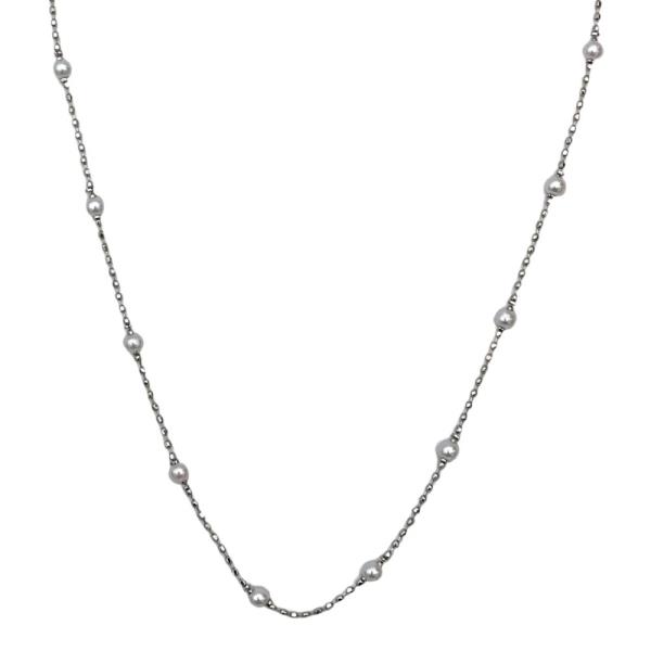 PEARL BEAD STATION NECKLACE