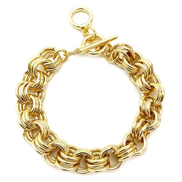 CIRCLE LINK CHAIN METAL BRACELET