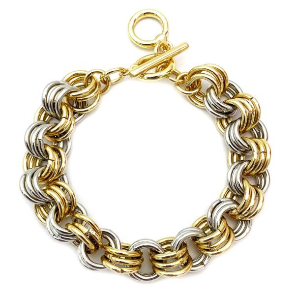 CIRCLE LINK CHAIN METAL BRACELET