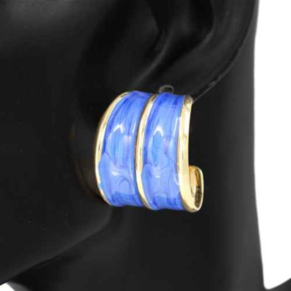 DOUBLE HOOP COLOR METAL EARRING