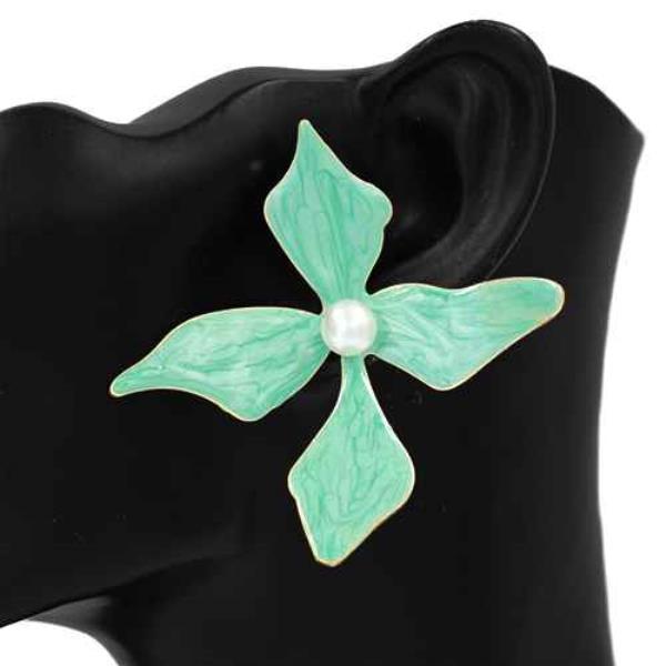 FLOWER PEARL BEAD EARRING