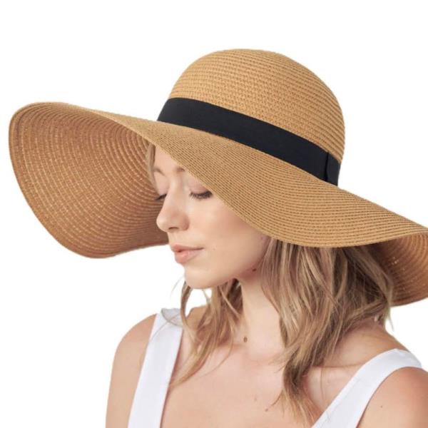 2 PC WIDE BRIM BAND TRIM FLOPPY HAT