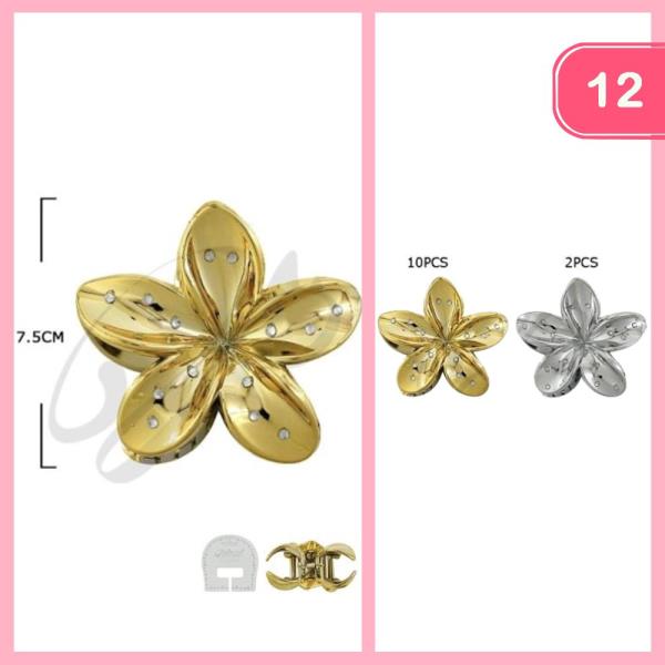 FLOWER HAIR CLAW CLIP (12 UNITS)