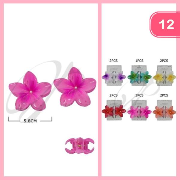 HAWAII FLOWER HAIR CLAW CLIP (12 UNITS)