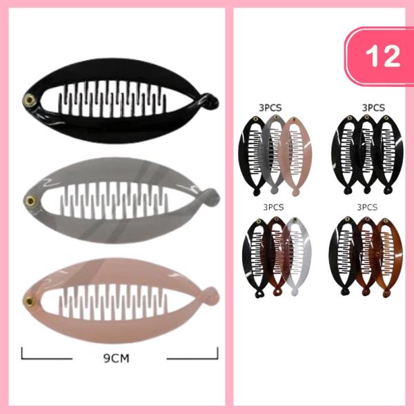 BANANA HAIR COMB CLIP (12 UNITS)