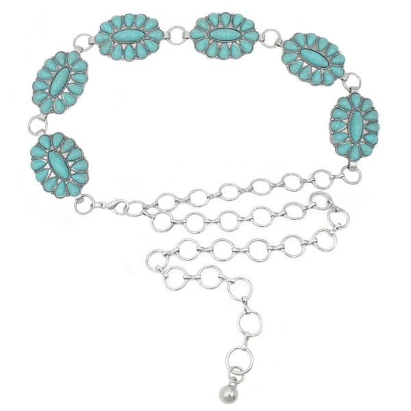 OVAL CONCHO CAB BLOOM BELT