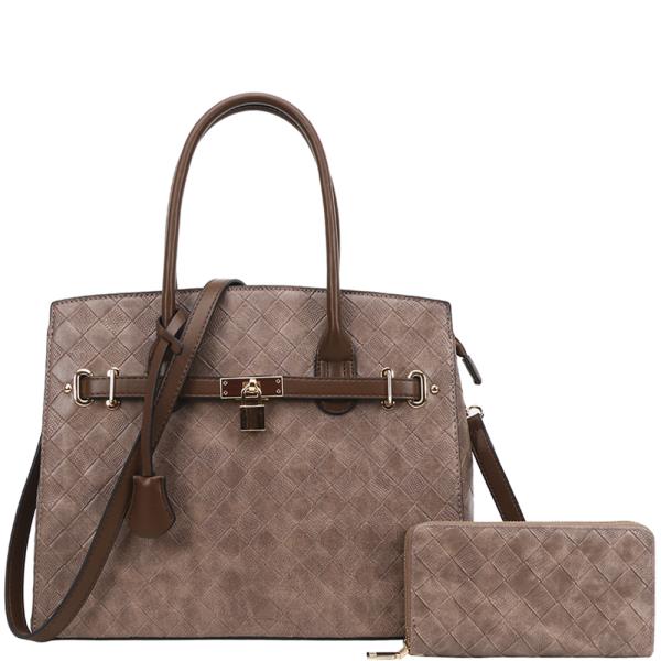 2IN1 MODERN DESIGN HANDLE SATCHEL W WALLET SET
