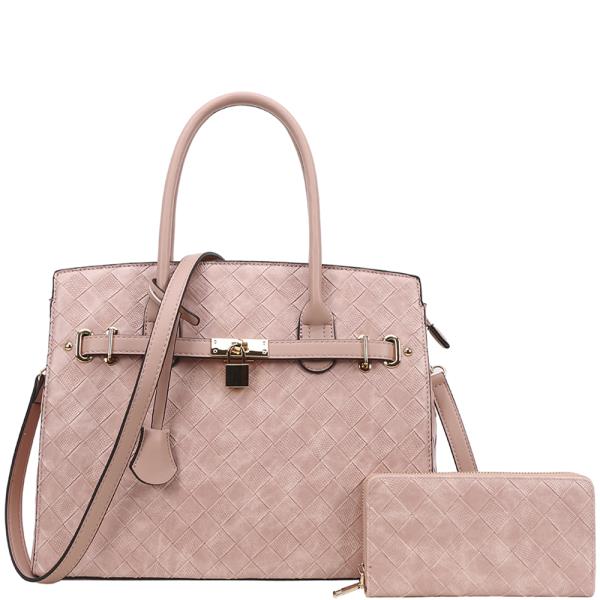 2IN1 MODERN DESIGN HANDLE SATCHEL W WALLET SET