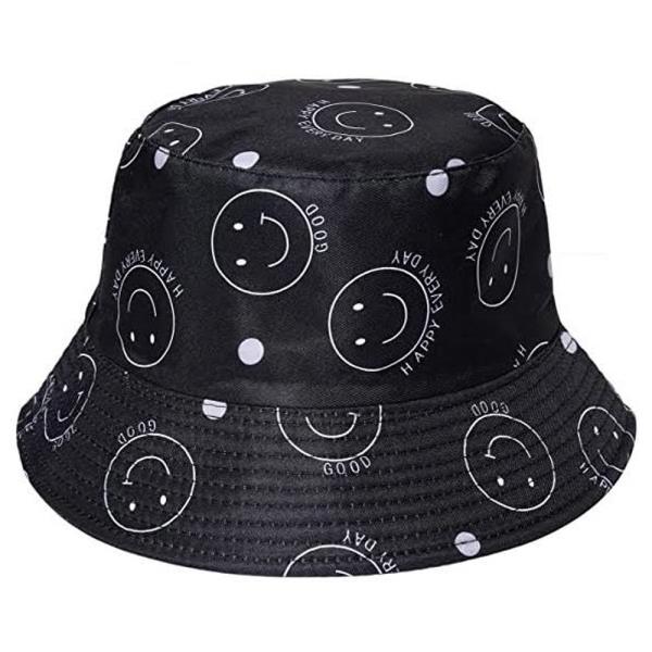 2 PC HAPPY FACE GOOD VIBES BUCKET HAT