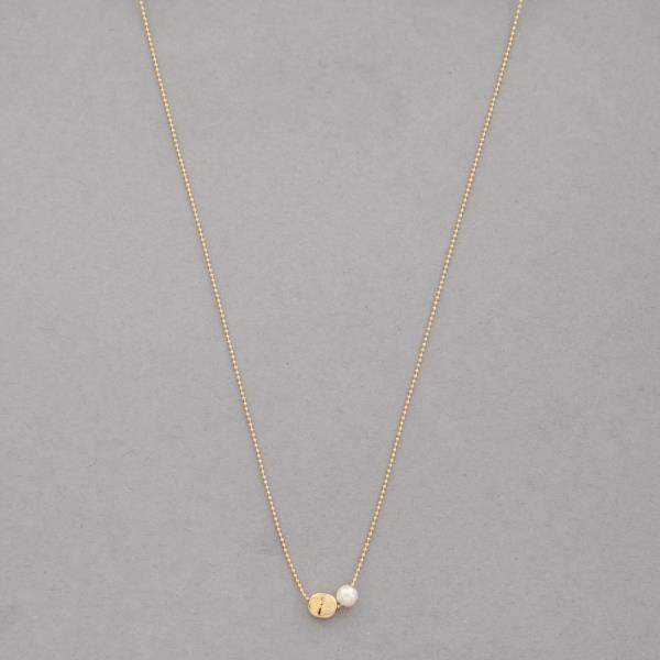 SODAJO GOLD DIPPED PEARL METAL CHAIN NECKLACE