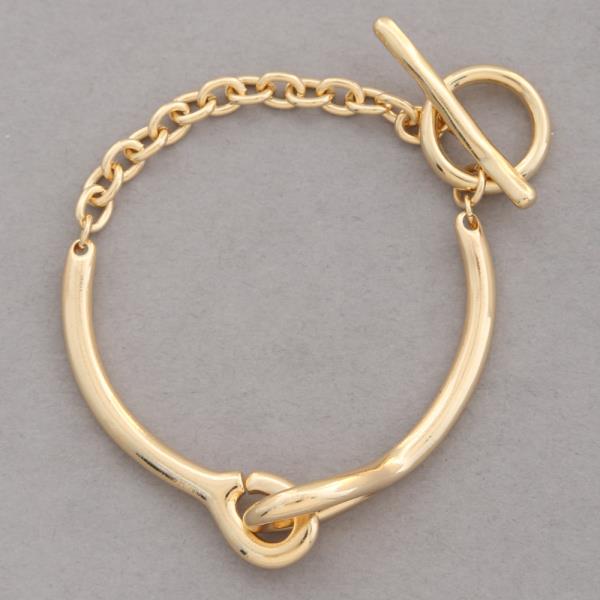 SODAJO GOLD DIPPED TOGGLE CLASP METAL CHAIN BRACELET