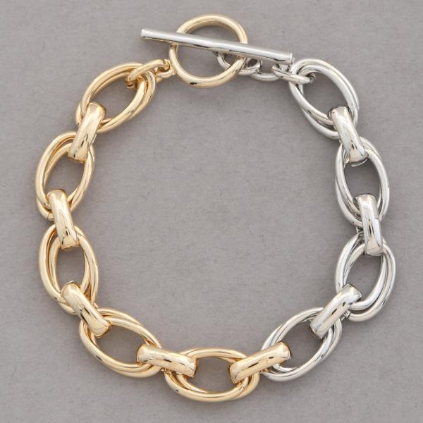 SODAJO GOLD DIPPED TWO TONE METAL CHAIN BRACELET