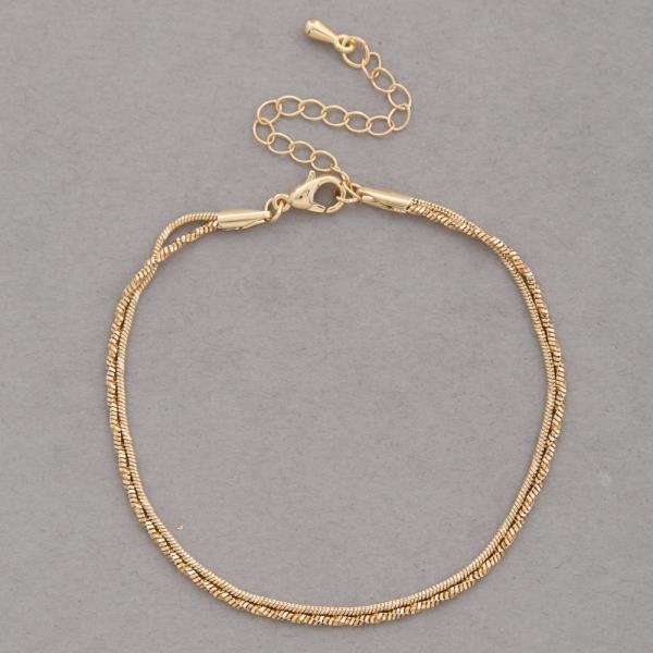 SODAJO GOLD DIPPED 2 LAYERED METAL CHAIN BRACELET