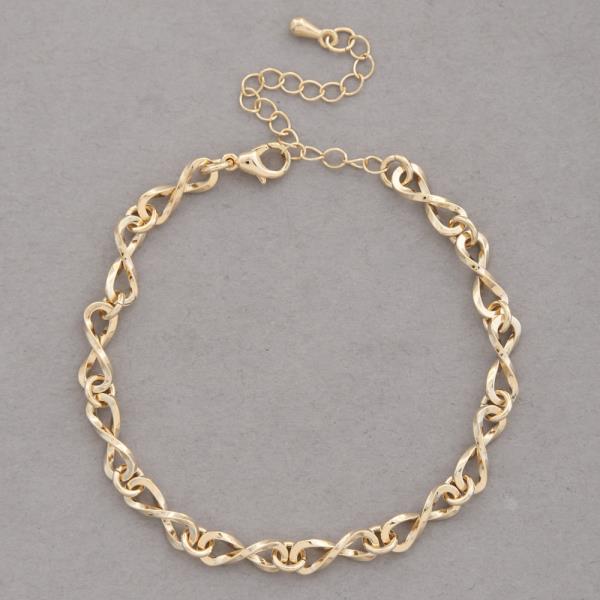 SODAJO GOLD DIPPED INFINITY METAL CHAIN BRACELET