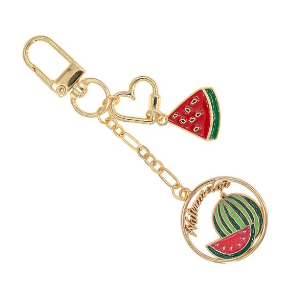 ROUND WATERMELON METAL KEYCHAIN