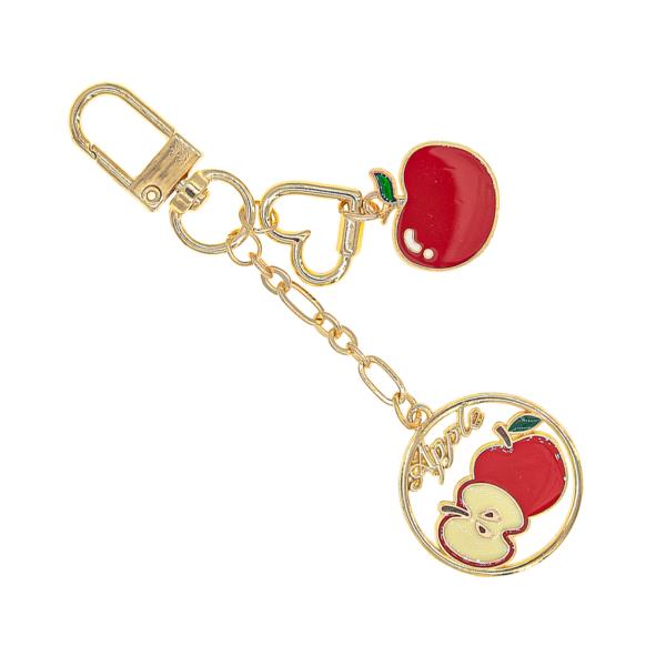 ROUND APPLE METAL KEYCHAIN