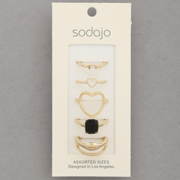 SODAJO HEART SHAPE ASSORTED RING SET
