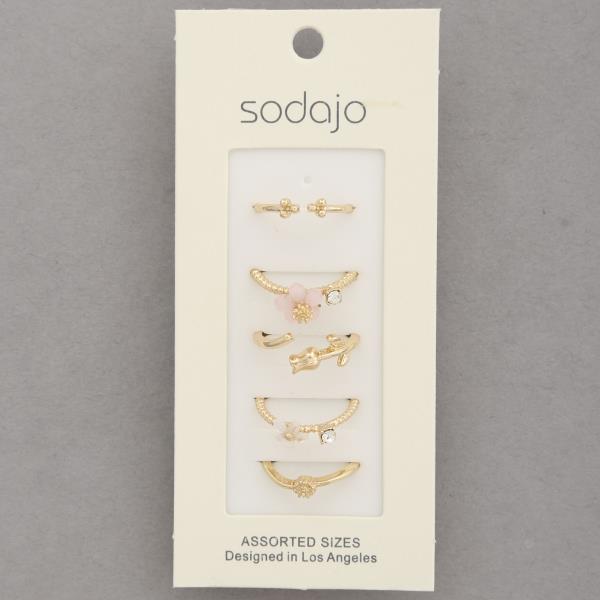 SODAJO FLOWER ASSORTED RING SET