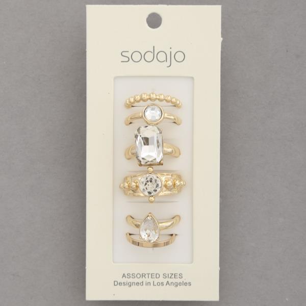 SODAJO RHINESTONE ASSORTED RING SET