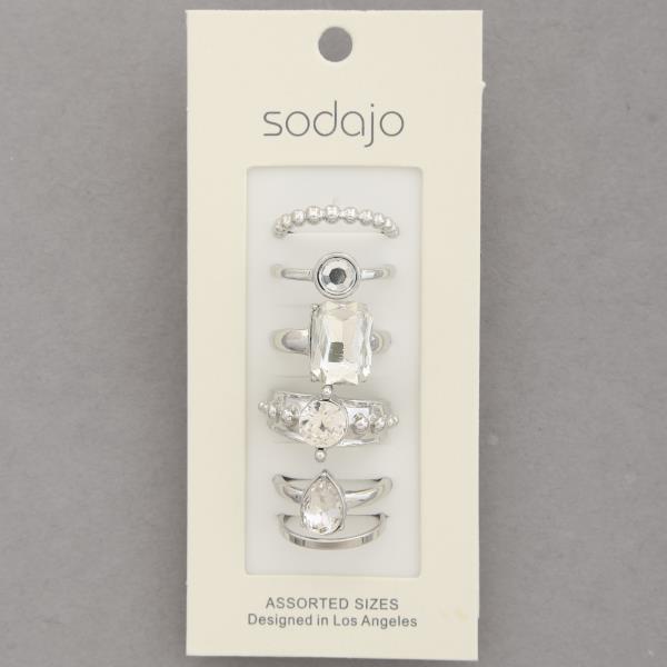 SODAJO RHINESTONE ASSORTED RING SET