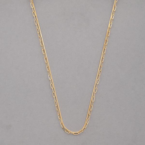 SODAJO GOLD DIPPED 2 LAYERED METAL CHAIN NECKLACE