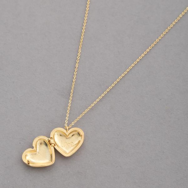 SODAJO GOLD DIPPED METAL CHAIN HEART PENDANT NECKLACE