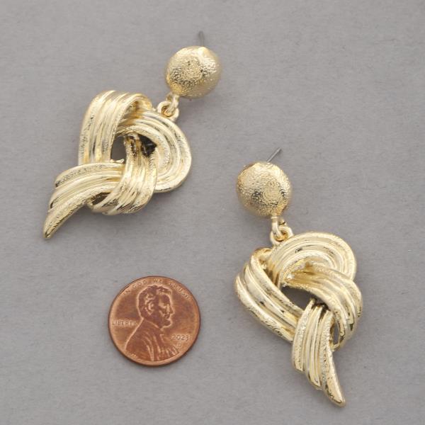 SODAJO KNOT METAL GOLD DIPPED DANGLE EARRING