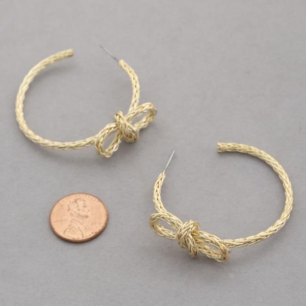SODAJO BOW EDGE OPEN HOOP GOLD DIPPED EARRING