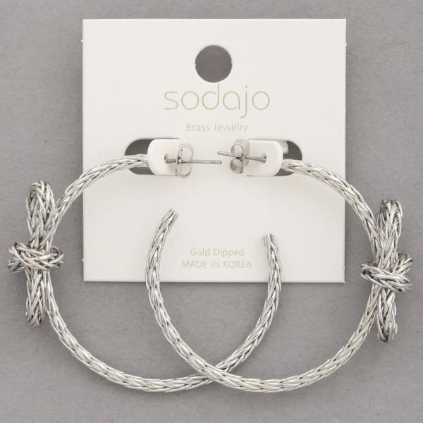 SODAJO BOW EDGE OPEN HOOP GOLD DIPPED EARRING